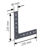 Gousset 235 x 235 mm pour structure profilé Aluminium