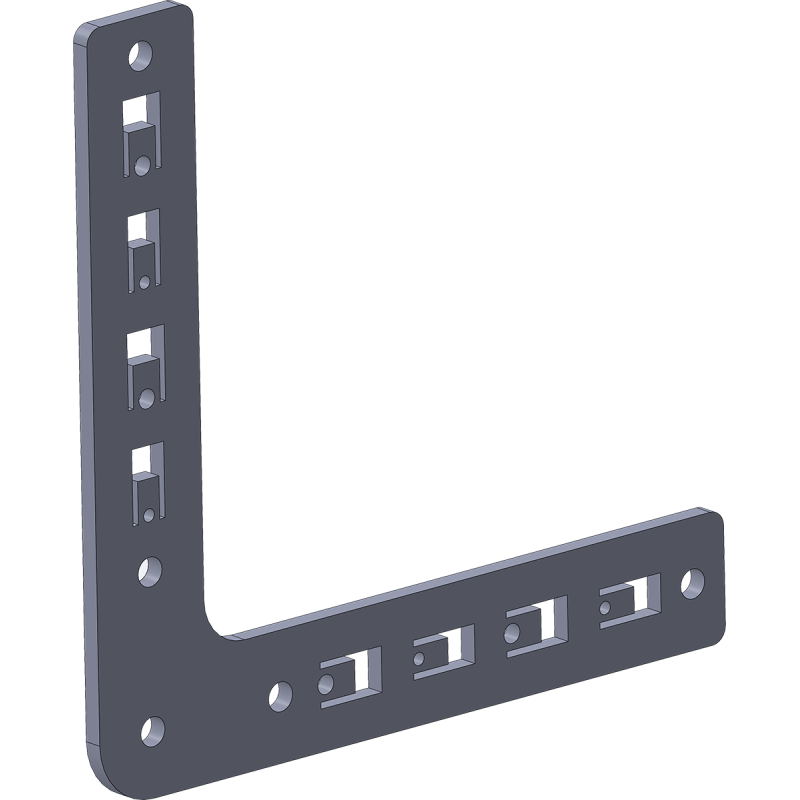 Gousset 235 x 235 mm pour structure profilé Aluminium