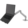 Support PC portable sur bras articulé avec extension de bras pour fixation sur plateau