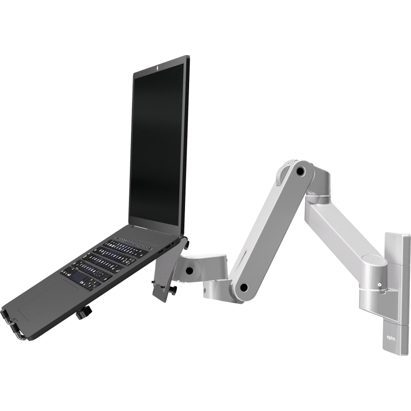Support PC portable sur bras articulé avec extension de bras pour fixation sur montant