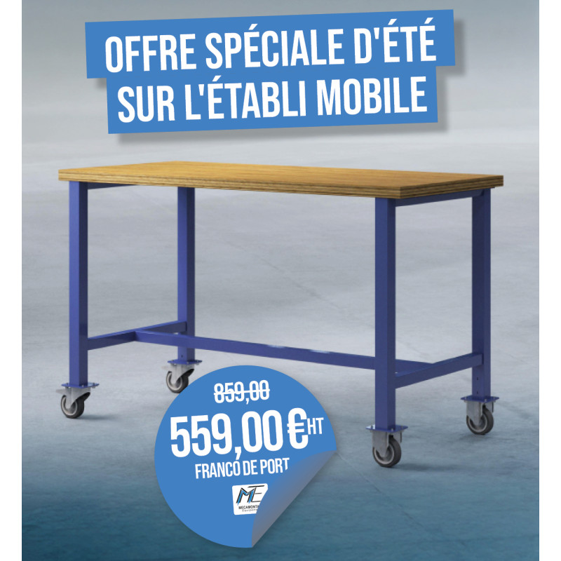 Établi Mobile TM-Classic 1500x700mm | Mécamontage