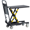 Chariot à plateforme élévatrice 150 kg, plateau 700×450 mm, levée 265 à 755 mm.