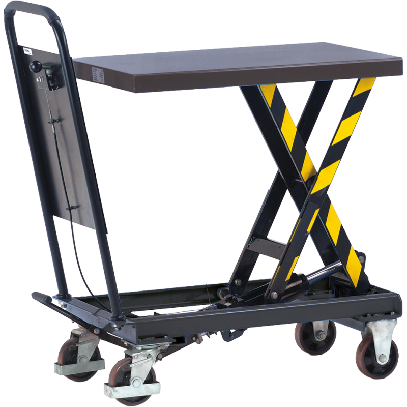 Chariot à plateforme élévatrice 250 kg, plateau 830×500 mm, levée 330 à 910 mm
