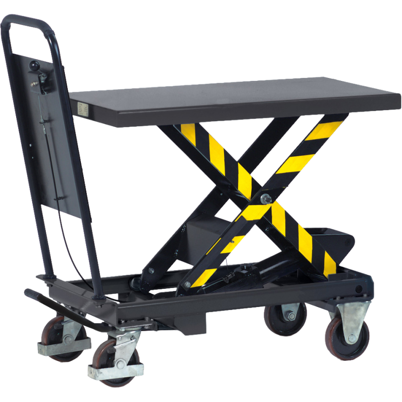 Chariot à plateforme élévatrice 500 à 1 000 kg, plateau 1 010×520 mm, levée jusqu'à 950 mm