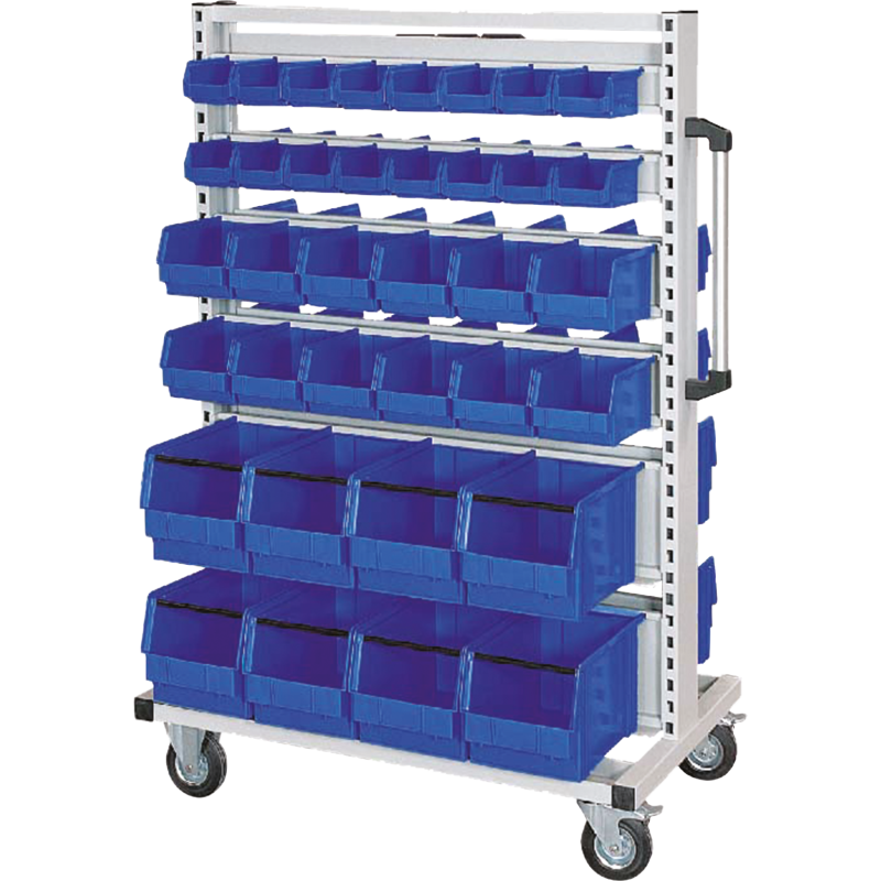 Chariot de mise à disposition avec bacs à bec | Mécamontage