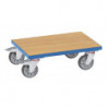 Chariot rouleur bacs Europe - Plateau bois