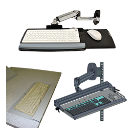 Support clavier pour poste informatique industriel