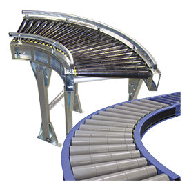 Convoyeur transporteur courbe gravitaire