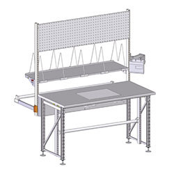 Poste d'emballage structure en profilés aluminium