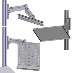 Aménagement latéral et bras articulés sur profilés aluminium