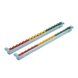 Rail à galets sur profil aluminium pour approvisionnement dynamique