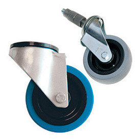 Roulette pour rayonnage dynamique en profilés aluminiummontants perforés