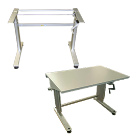 Table de travail hauteur réglable par manivelle pour atelier industriel professionnel