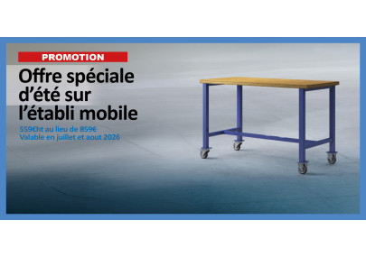 Établi mobile à roulettes en promo -35% | Mécamontage image