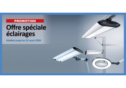 Éclairage LED de postes d'atelier : rampe, bras articulé, loupe image